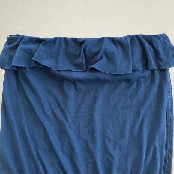 Black strapless ruched tube top with ruffle hem American Eagle - Picture 3 of 5